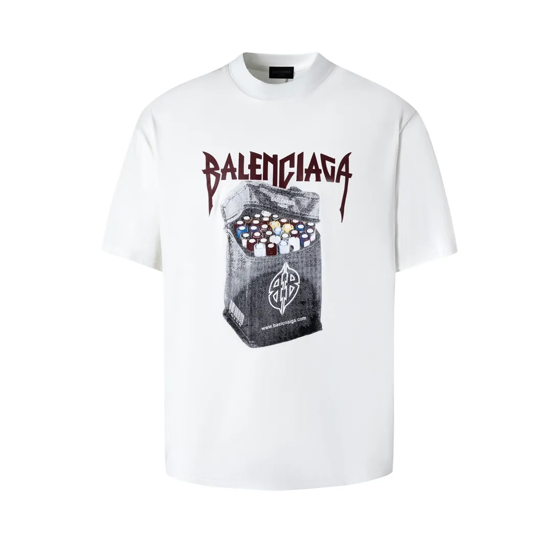 BALENCIAGA 24SSNew Arrival LOGO T ：Black/White Sizes：XS S M L 260 Os Same Style 【Xb 6401】